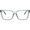 Flower Womens Blue Light Blocking Square Computer Glasses, Crystal Mint Gradient, FLBR5008 Alyssum, 1 Pair