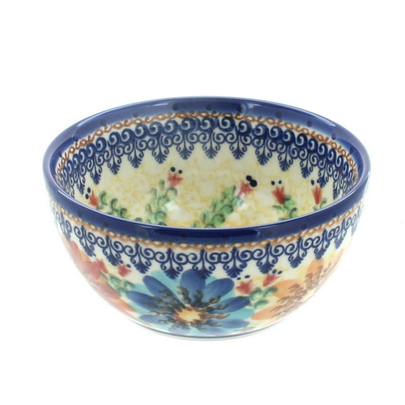 Blue Rose Polish Pottery Autumn Burst Dessert Bowl