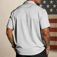 thumbnail image 3 of GrmtClth Men's Usa Flag Print Shirts Patriotic 250th Anniversary for 1776-2026 Tops Casual Button Down T-Shirts Comfy Short Sleeves Collared Clothes White S, 3 of 3