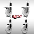 thumbnail image 2 of 5 Inch SS Nylon Swivel 1-1/2 Inch Expanding Stem Caster Set 2 Total Lock Brakes, 2 of 2