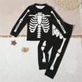thumbnail image 2 of MUXiin Kids Halloween Pajamas,Toddler Boys Girls Halloween Skeleton Print Pajama Set Two Piece Long Sleeve Sleepwear Outfit,Black,2-3 Years, 2 of 8