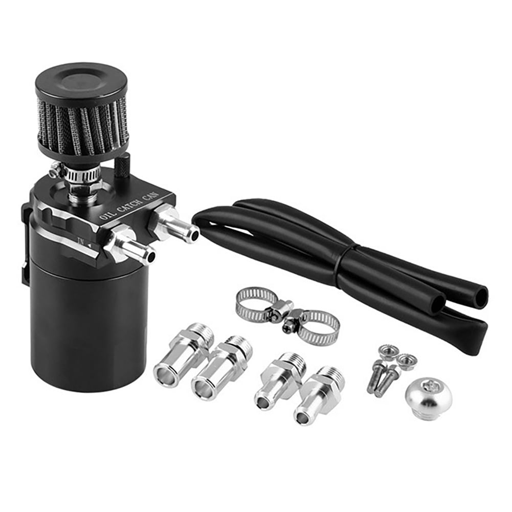 300ML Aluminum Racing Oil Catch Component Can Reservoir Tank With Filter Black 
