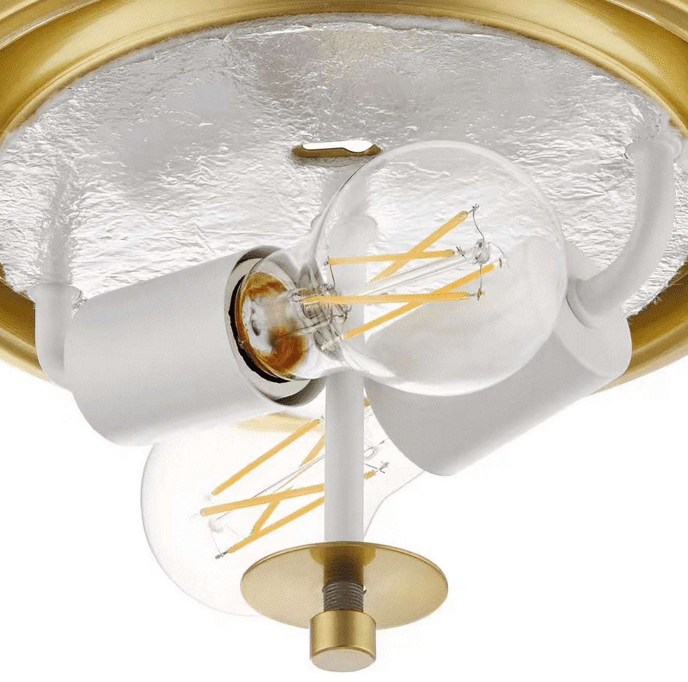 Home Decorators Collection Caroline 11 in. 2-Light Aged Brass Flush Mount with Frosted Glass Shade