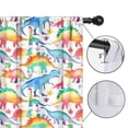 thumbnail image 4 of Blackout Kids Curtains,White Cartoon Watercolor Dinosaurs Pattern Childrens Insulated Curtains Set Of 2,Bedroom Essentials,Toddler Room Decor 52"x63", 4 of 5