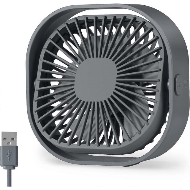 Table Fan USB Small Fan Cooling Desktop Desk Fan, Mini Silent Fan for Bedside Bedroom Office Car Home Accessories, 3 Speeds Strong Airflow Plug-in Fan