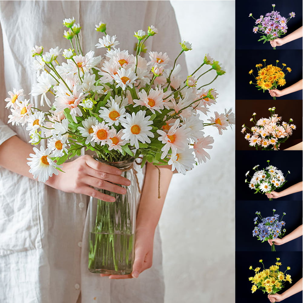 Artificial Chrysanthemum Daisy Flowers Bouquet Silk Flowers Wedding Home Decor 