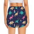 thumbnail image 2 of Lsque Cartoon Dinosaur Printed Women's Running Shorts with Liner Pockets,Elastic Quick Dry Workout Athletic Gym Yoga Shorts,Womens High Waist Shorts-X-Large, 2 of 9