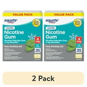 (2 pack) Equate Nicotine Gum 4 mg, Stop Smoking Aid, Mint Flavor, Coated, 160 Count