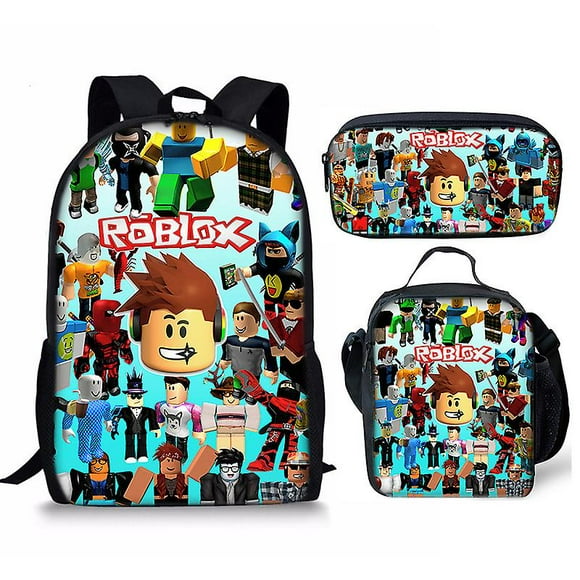 3d Roblox Student Bag Lunch Bag Pencil Bag Roblox Backpack Three-piece Set