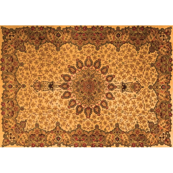 Ahgly Company Indoor Rectangle Persian Orange Traditional Area Rugs, 7' x 10'