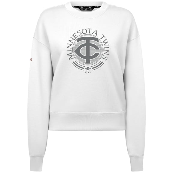 Women's Levelwear White Minnesota Twins Sponge Tri-Blend Grain Sweatshirt