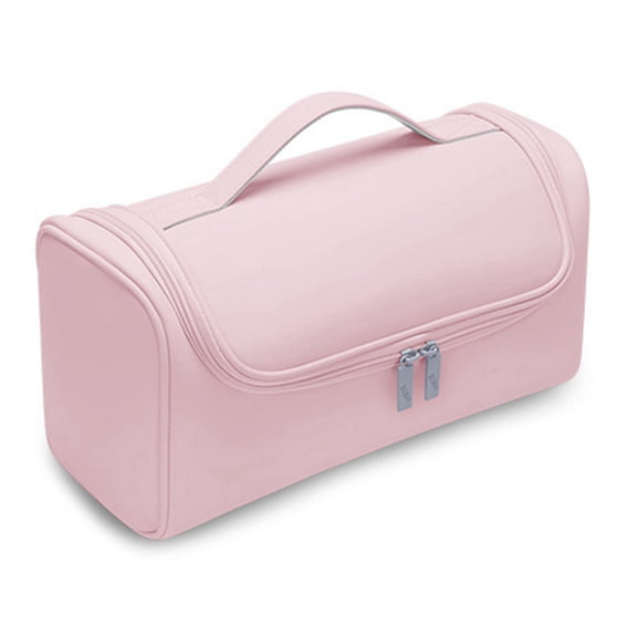Portable Hidden Hook Hair Dryer Box, Anti-Slip Hairdressing Tool Bag, Waterproof Large-Capacity Storage Bag Pink