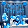 thumbnail image 5 of Happy Birthday Banner Bunting Blue Party Balloons Confetti Latex Balloon Party Birthday Banner Decorations-Style:9Th;, 5 of 5