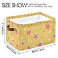 thumbnail image 4 of Yayeee 2 Pack Canvas Storage Basket with Handles for Shelves Fabric Bins Closet Organizer, Yellow Stars, 4 of 8