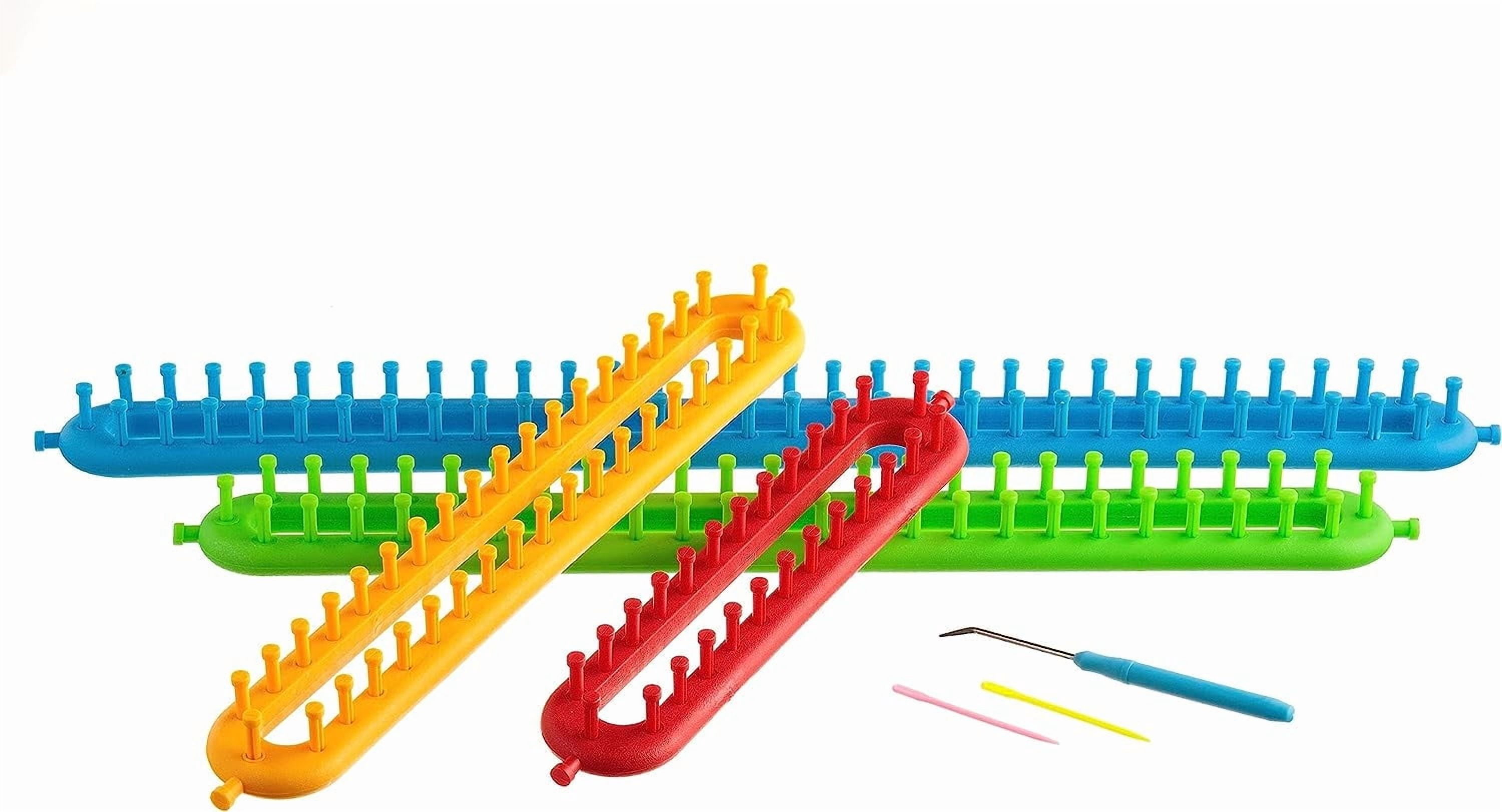 TUWAFE 2026 New 4 Piece Long Peg Knitting Loom Set for Knitting,Crochet,Crafting