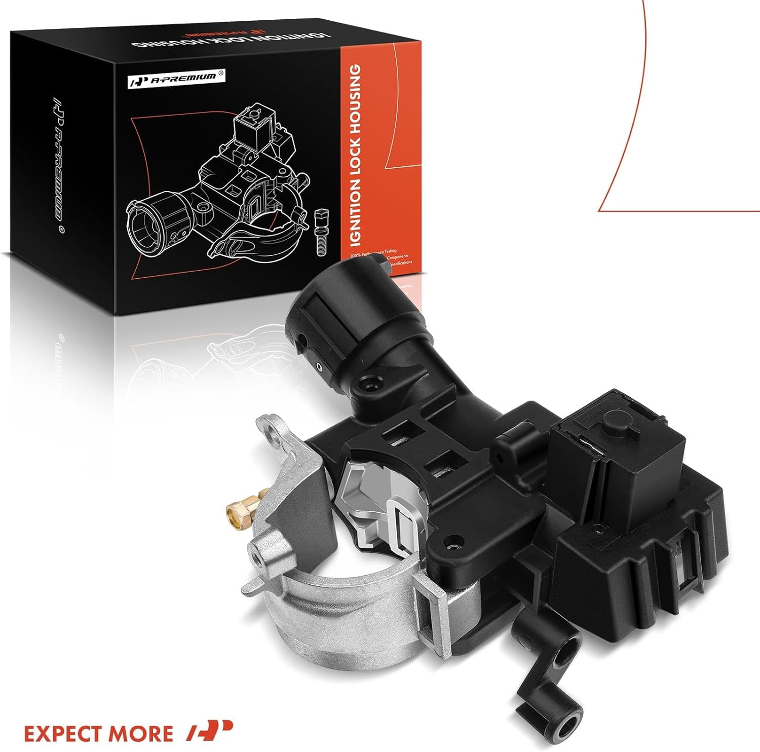 A-Premium Ignition Lock Housing with Ignition Switch Compatible with Ford Focus 2009-2011 Escape Mercury Mariner 2008-2010 Mazda Tribute 2008-2011