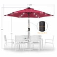 thumbnail image 3 of ACEGOSES 7.5ft LED Solar Outdoor Patio Market Table Umbrella with Polyester Canopy for Garden,Yard and Poolside,Red, 3 of 9