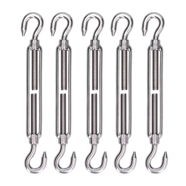 Oubit Turnbuckle,5Pcs Turnbuckle Hook and Shade Sail Hardware Double Hooks Turnbuckle Elevated Design