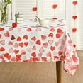 Valentine's Day Tablecloth 60x60 Inch Squre Watercolor Pink Hearts Love