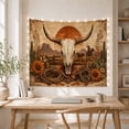 thumbnail image 4 of Weathered Dominated Bleached With Steer Skull Behind Rusty, Spooky Gothic for Gothic Decor Fans, Dark Art Decor, Halloween Gift, Tapestry Wall Hanging for Bedroom and Dorm, 4 of 6