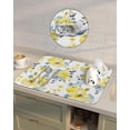 thumbnail image 4 of Spring Floral Dish Drying Mat for Kitchen Counter, Super Absorbent Quick Dry Coffee Bar Mat Pad Thin Diatomaceous Sink Mat Non Slip Dish Drainer Mat 16x18 Watercolor Yellow Summer Flowers Botanical, 4 of 6