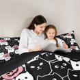 thumbnail image 4 of Feelyou Cartoon Halloween Cat Twin Comforter Sets, Spooky Pumpkin Bedding Set, Black White, Black Reversible, 2-Piece, 1 Comforter and 2 Pillowcases, 4 of 7