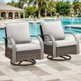 thumbnail image 2 of PARKWELL Outdoor Swivel Glider Chair Set of 2,Patio Rattan Swivel Rocking Lounge Chair with Beige Cushions for Porch Balcony Backyard,Brown Wicker, 2 of 10