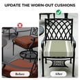 thumbnail image 5 of Outdoor Patio Cushion Covers 2 Pack Sage Green Striped Patio Chair Cushion Covers with Ties and Zipper Classic Farmhouse Stripes Waterproof Outdoor Seat Cushion Covers for Patio Furniture 20"x18", 5 of 9