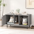 thumbnail image 4 of SUGIFT 40 Inch Cat Litter Box Enclosure Pet Playpen for 2 Cats, Hidden Washroom Cabinet Pet Enclosure with Scratching Board, Gray, 4 of 10