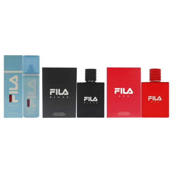 Fila Fresh, Black, and Red Mens Cologne Gift Set, Fragrance for Men, 3 pc