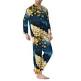 thumbnail image 2 of KLL Moonlit Golden Tree Peacock Sleepwear Mens Flannel Pajamas,Long Cotton Pj Set, 2 of 7