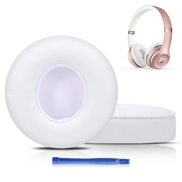 Damex Updated Thickened Solo Wireless 2/3 Replacement Ear Pads,earpads for Beats Solo 2/3 Wireless Headphone (white)
