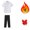 Red-Bow#2, variant on Purcolt Boys 3 Piece Formal Matching Set Dressy Casual Short Sleeve Point Collar Shirt Black Pocket Dress Pants with Necktie or Bow Tie for 2-15Years