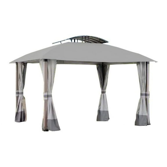 Garden Winds Custom Fit Replacement Canopy Top Cover Compatible with The Fremont A101018900 11' x 13' Soft Top Gazebo - Upgraded Performance RipLock 350 Fabric - Slate Gray