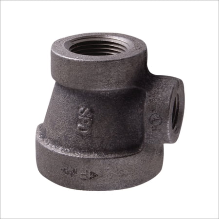 Supply Giant 2 x 1-1/2 x 1-1/4 BLack Pipe Fitting Reducing Tee Cast Iron