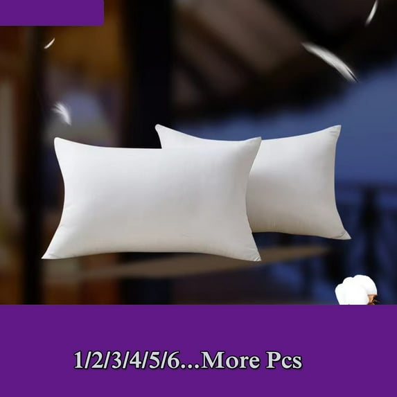 Throw Pillow Core, Lightweight Soft Polyester Down Instead of Decorative Pillow, Pillowcase, Machine Washable. (White, 30.48 X 50.80 Cm)