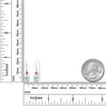 thumbnail image 4 of Gem Stone King 10K White Gold Sky Blue Aquamarine and Pink Sapphire Dangle Earrings for Women (2.36 Cttw, Gemstone Birthstone, Oval 8x6mm), 4 of 5