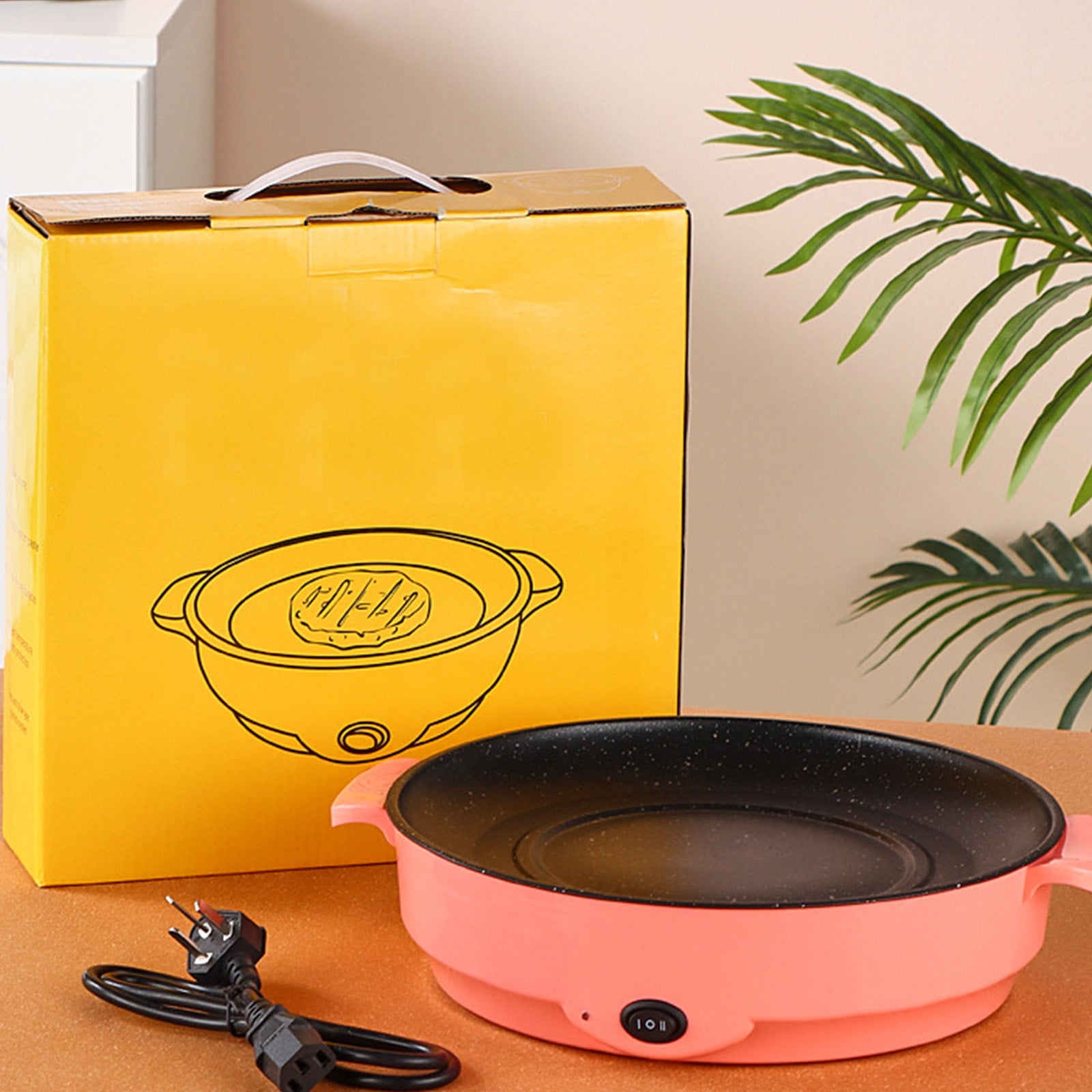 BNNG Electric Smokeless Indoor Grill w/Non-Stick Cooking Surface Customized BBQ, Multi-Function Grill Pan Electric Grill Pan Grill Electric Barbecue Grill