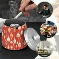 thumbnail image 4 of Yayeee Ashtray with Lid for Cigarette Smokeless Stainless Steel Home Ash Holder, Christmas Ornaments Pattern, 4 of 7