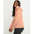 thumbnail image 2 of Hanes Women's Garment Dyed Fleece Hoodie Cantaloupe Orange XL, 2 of 5