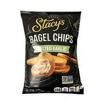 Stacy's Non GMO Baked Bagel Chips 7oz, 2 Pack (Toasted Garlic)