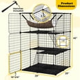 thumbnail image 2 of Costway 3 Tier Cat Enclosure with Comfy Hammock, 2 Ladders, 3 Doors & 1 Sky Window, 2 of 10
