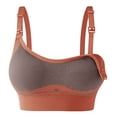 thumbnail image 2 of Women's Color Block Nursing Bra, Wirefree Adjustable Strap Breastfeeding Bra, Pregnancy Supportive Soft Bra, 2 of 6