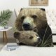 thumbnail image 1 of Bonita manta de oso, suave y acogedora, estilo rústico, de granja, con decoración de osos de peluche, para todas las estaciones, ultra cálida, ligera, difusa, con animales del bosque, regalo para, 1 of 6