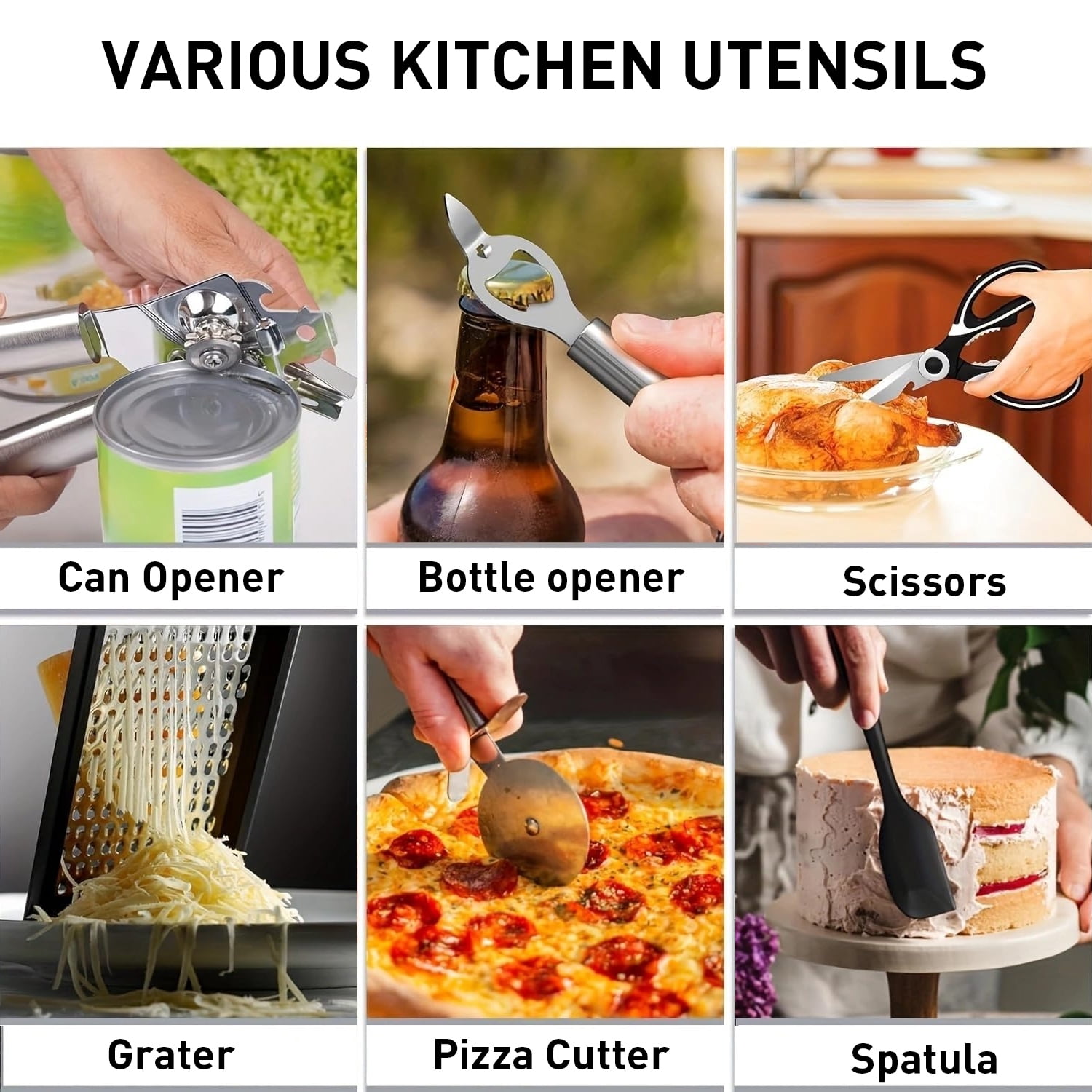 Kitchen Utensils Set,34 Pcs Silicone Cooking Utensils Set ,Kitchen Gadgets Tools Set For Nonstick CookwareBlack