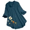thumbnail image 2 of Polos pour Femmes Chemise à Col à Revers Colorée à Boutons Imprimée Haut à Manches Longues, 2 of 9