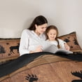 thumbnail image 5 of Feelyou Moose Elk Deer Kid Queen Comforter Set, Pine Tree Botanical Bedding Set, 3pcs, 5 of 8