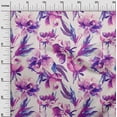 thumbnail image 3 of oneOone Polyester Lycra Purple Fabric Florals Craft Projects Decor Fabric Printed By The Yard 56 Inch Wide, 3 of 6