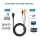 thumbnail image 2 of Hdmi To Rca Cable, 1080p 5ft/1.5m Hdmi Male To 3-rca Video Audio Av Cable Connector Adapter Transmitter For Tv Hdtv Dvd, 2 of 5