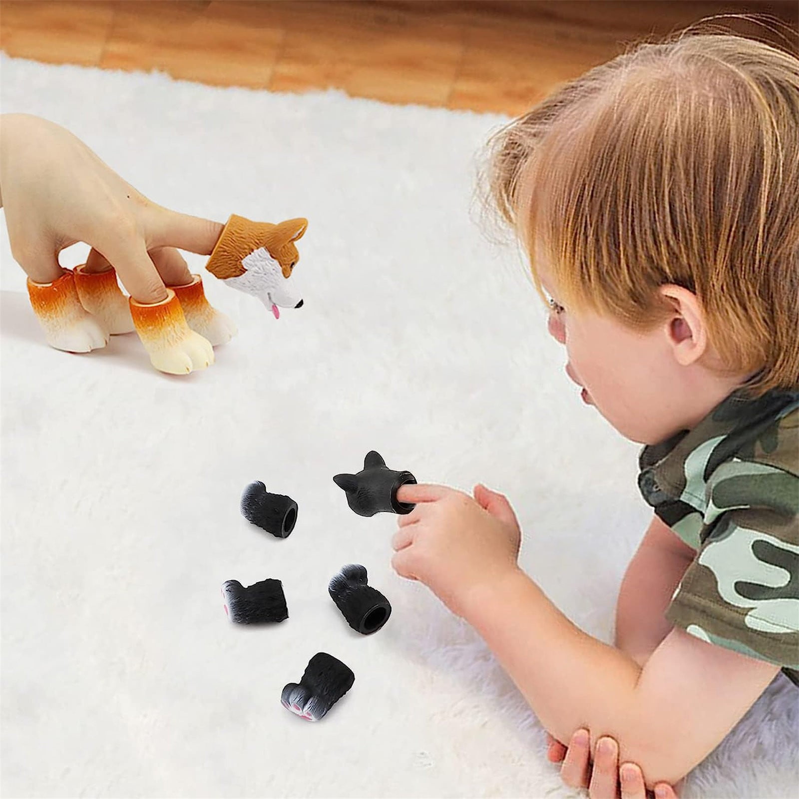 Marionnettes à Doigt Dinosaures - Lot De 5 Jouets Colorés Pour Enfants